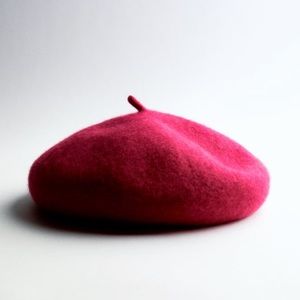 wool beret hot pink fuchsia